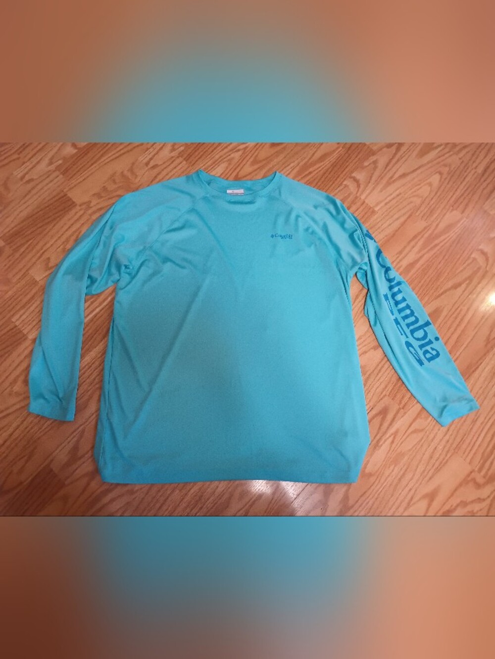 Columbia PFG Omni Shade Long Sleeve Fishing Tee. Aqua. Men's XXL